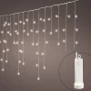 192 Durawise Warm White Battery Icicle Christmas Lights