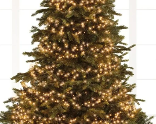 1512 Led Twinkle Cluster Christmas Lights Warm White With Green Cable