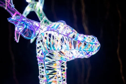 110Cm Iridescent Reindeer With 70 White Led Lights