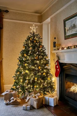 7.5Ft Feel Real Newberry Spruce Pre-Lit Artificial Christmas Tree