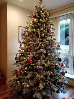 7.5Ft Feel Real Snowy Waterford Pine Artificial Christmas Tree