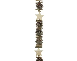 4Ft Pine Cone Christmas Garland With Stars