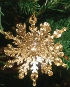 Gold Glitter Snowflake – Christmas Tree Decor