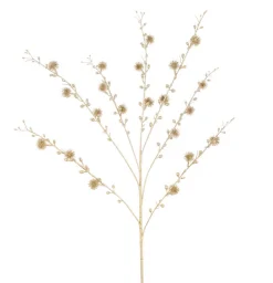 Gold Metallic Thistle Christmas Spray