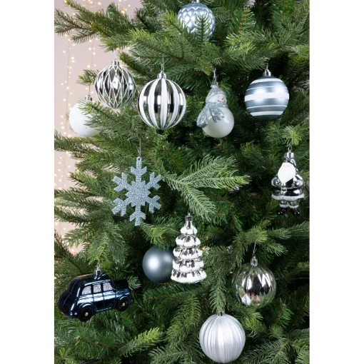 Mixed Christmas Bauble Box Winter Blue