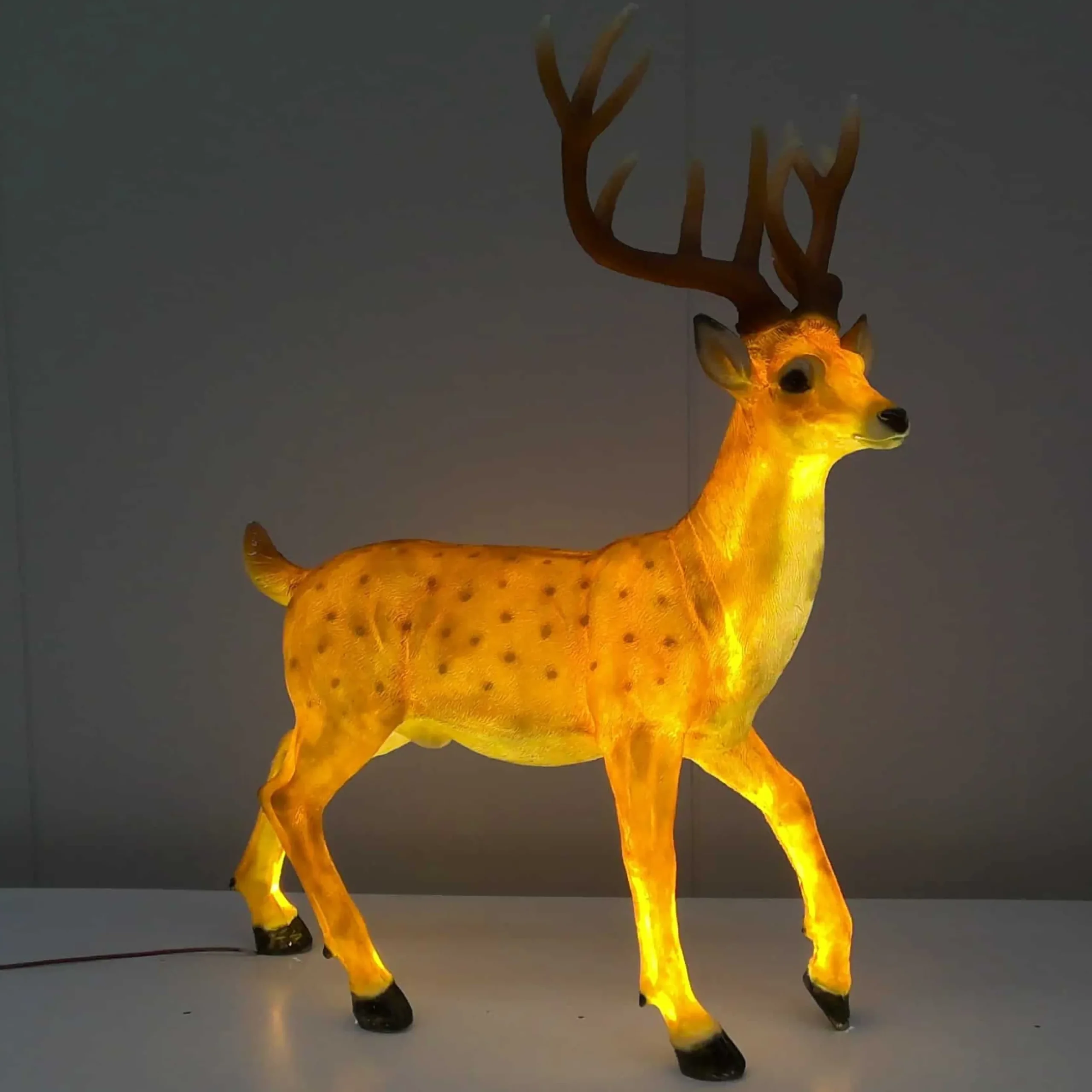 Standing Stag Deer With Warm White Led Lights